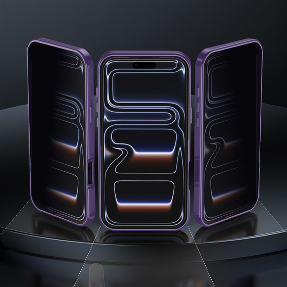 Etui do iPhone 17 Pro Max, ze szkłem prywatyzującym, do MagSafe – fioletowe