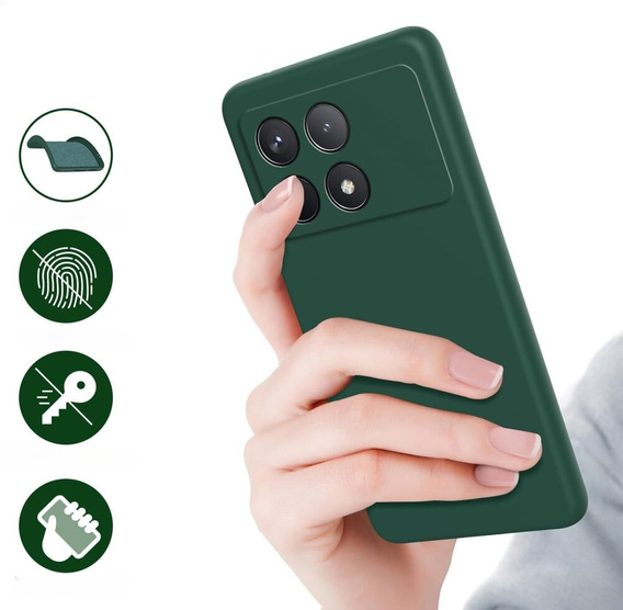 Etui do Xiaomi Poco F6 Pro, Silicone Lite, ciemnozielone