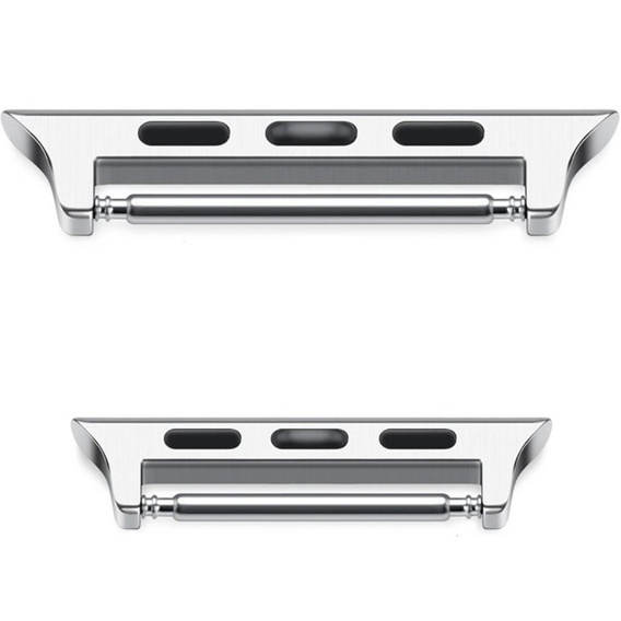 Zapięcie ze stali nierdzewnej do zegarka Apple Watch 1/2/3/4/5/6/7/8/9/10/11/SE 38/40/41/42mm, Srebrne