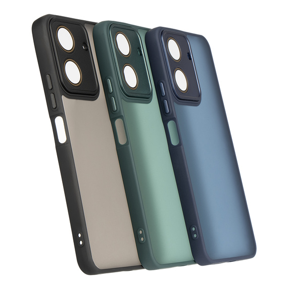 Etui do Xiaomi Redmi 13C / Poco C65, Matt Case, matowe / granatowe + szkło 9H