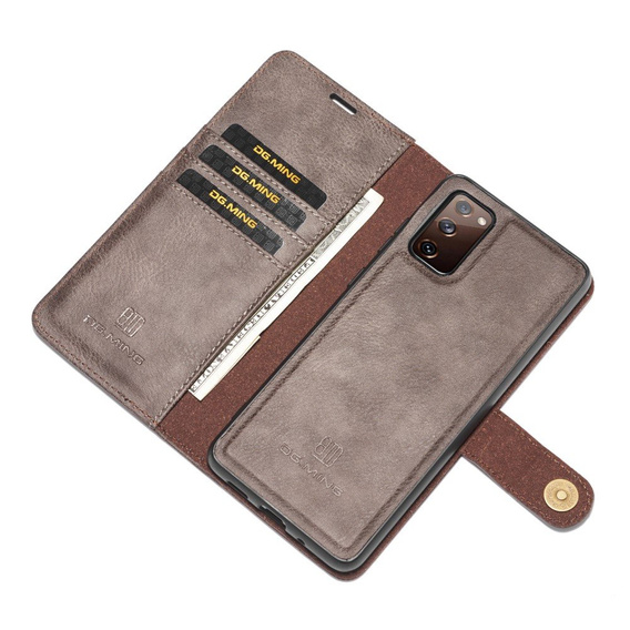 DG.MING Skórzane Etui 2in1 Wallet Case do Samsung Galaxy S20 FE - Grey