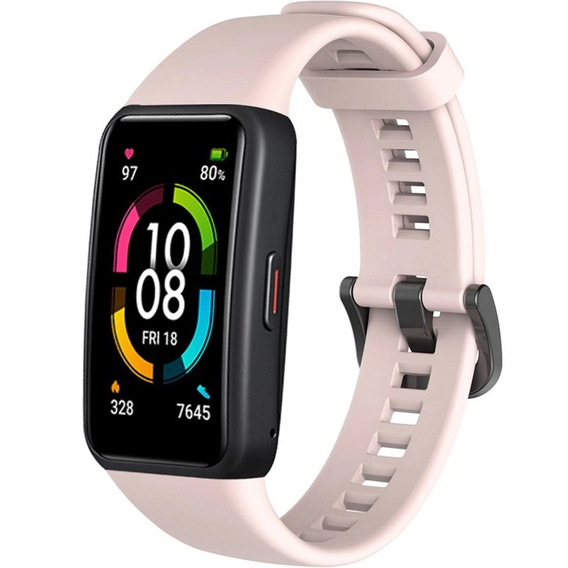 Pasek Silikonowy do Huawei Band 6 / Honor Band 6, Różowy