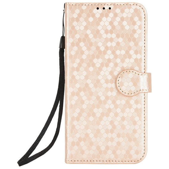 Etui z klapką do Oppo Reno 15 F / 15 FS, Wallet Rhombus, złote