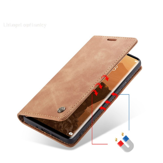 Etui CASEME do Huawei P30 Pro, Leather Wallet Case, brązowe