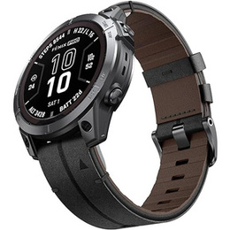 Pasek Skórzany Quickfit do zegarków Garmin Fenix 5X/6X/6X PRO/7X, Czarny