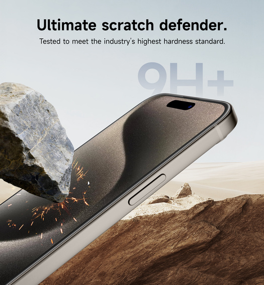 2x SURITCH Szkło Hartowane do iPhone 15 Pro, przezroczyste