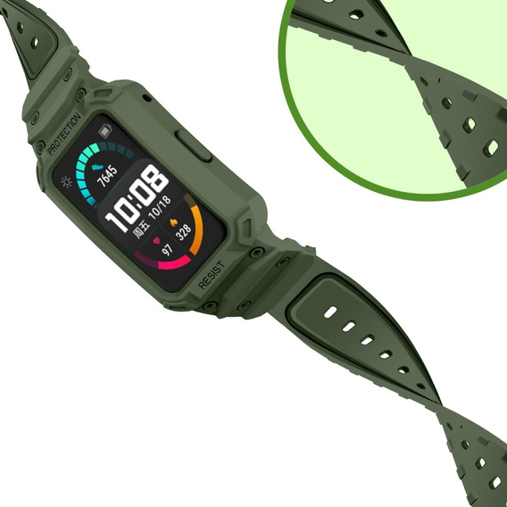 2w1 Pasek + Etui do Huawei Watch Fit, Zielony