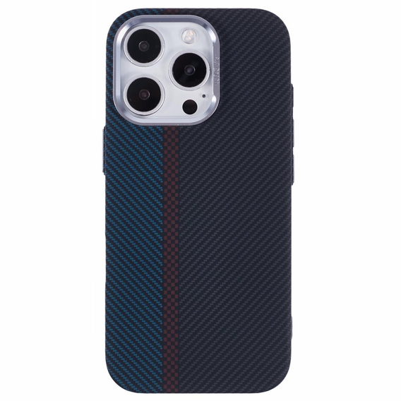Etui do iPhone 16 Pro Max, Carbon Fiber MagSafe, czarne / niebieskie