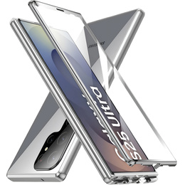 Etui do Samsung Galaxy S25 Ultra, Magnetic Dual Glass, srebrne