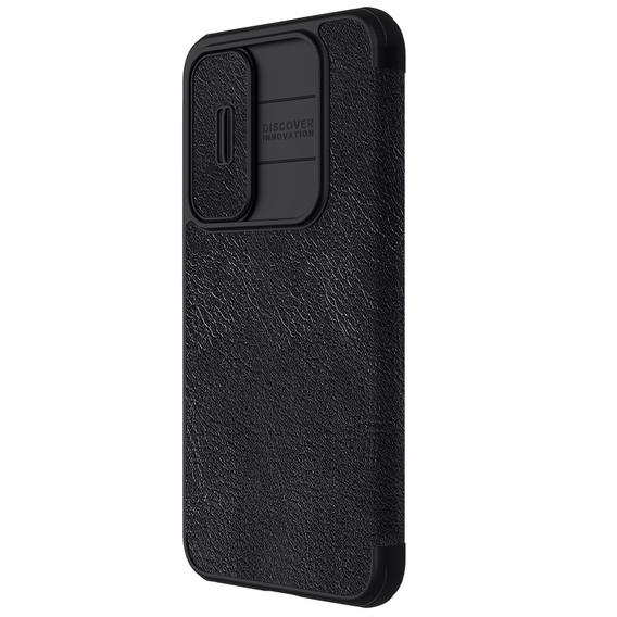 Etui z klapką NILLKIN do Samsung Galaxy A35 5G, CamShield Qin Pro, skórzane, czarne