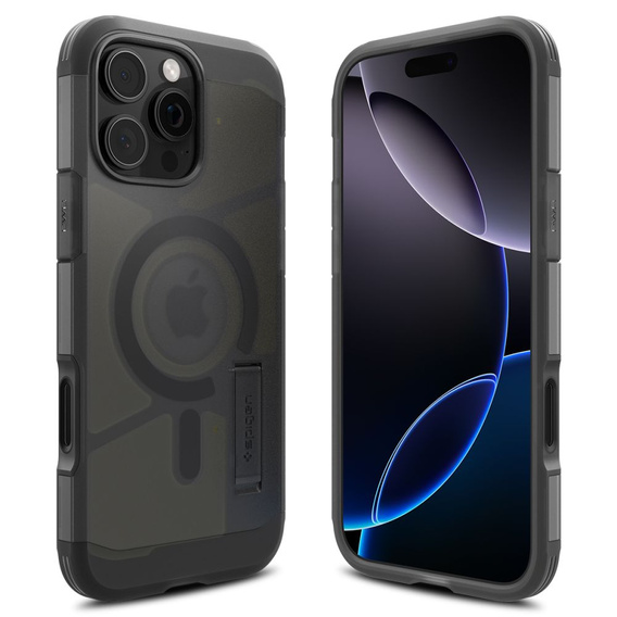 Etui Spigen do iPhone 16 Pro Max, Tough Armor T Mag MagSafe, przydymione czarne