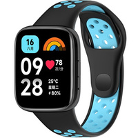 Pasek Silikonowy do Xiaomi Redmi Watch 3 Active, Czarny / Niebieski