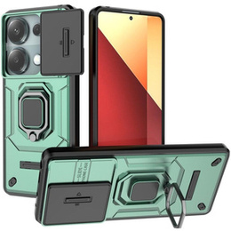 Etui do Xiaomi Redmi Note 13 Pro 4G / Xiaomi Redmi Note 14S / Xiaomi Poco M6 Pro 4G, KickStand Camera Lens, zielone