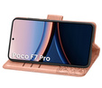 Etui z klapką do Xiaomi Poco F7 Pro, Butterfly, różowe rose gold