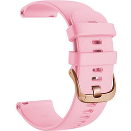 Pasek Silikonowy Uniwersalny 20mm, ze złotą klamrą, Różowy