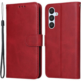 Etui z klapką do Samsung Galaxy A34 5G, Leather Wallet, czerwone