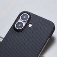 Etui do iPhone 16, 600D Aramid Fiber Cover, czarne