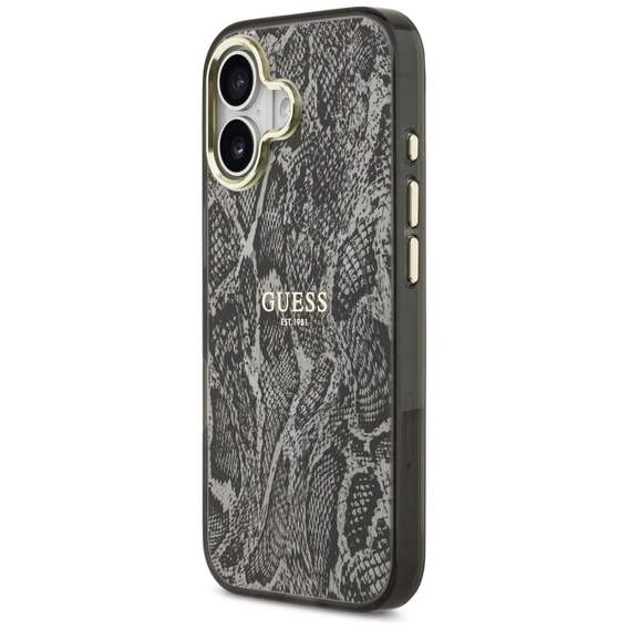Etui GUESS do iPhone 17, Python Pattern MagSafe, czarne