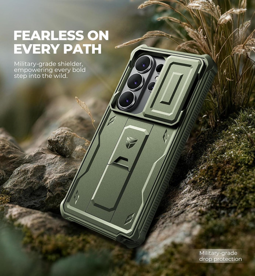 Etui pancerne do Samsung Galaxy S26 Ultra, Dexnor Full Body (Two Frames), zielone