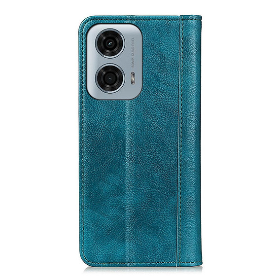 Etui z klapką do Motorola Moto G04 / G24 / G24 Power, Split Leather, zielone