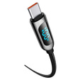 Baseus kabel USB-C na USB-C 1 m 100 W z wyświetlaczem mocy – Czarny