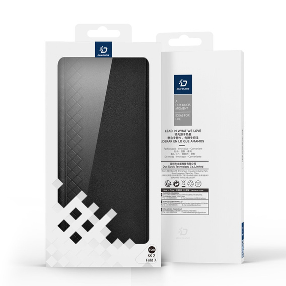 Etui Dux Ducis Bril Series do Samsung Galaxy Z Fold7 5G – czarne, skórzane, z funkcją podstawki