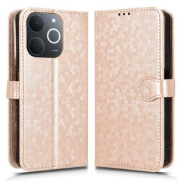 Etui z klapką do Realme Note 70T 4G, Wallet Rhombus, złote