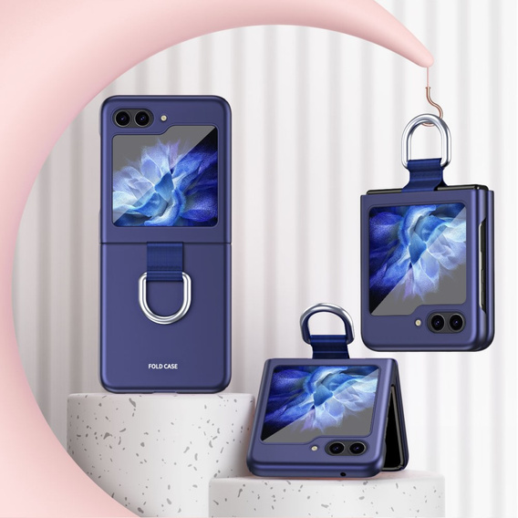 Etui Ring Holder do Samsung Galaxy Z Flip5 5G, niebieskie