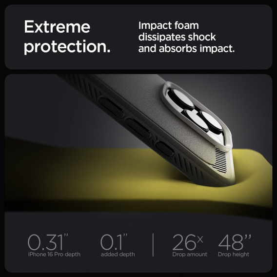 Etui Spigen Rugged Armor Mag MagSafe do iPhone 16 Pro – kolor Grey