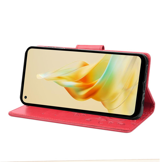 Etui z klapką do Oppo Reno8 T 4G, Butterfly, czerwone