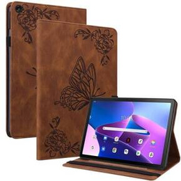 Etui do Lenovo Tab M10 Plus 10.6 Gen 3 TB-125F TB-128F, Wallet Pen Slot, butterflies, brązowe
