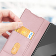 Etui Dux Ducis Bril Series do Samsung Galaxy Z Fold7 5G – różowe, skórzane, z funkcją podstawki