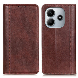 Etui portfelowe z klapką do Xiaomi Redmi Note 14 4G – elegancja i funkcjonalność - brązowe