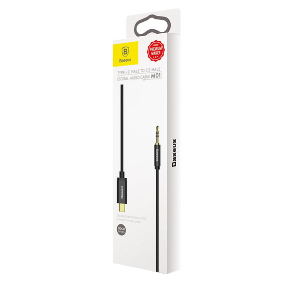 Baseus kabel audio Yiven M01 USB-C 3,5 mm 1,2 m - Czerwono-Czarny
