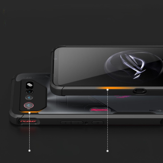 Etui do Asus ROG Phone 6 / ROG Phone 7 + Szkło Hartowane, AntiDrop Hybrid, czarne