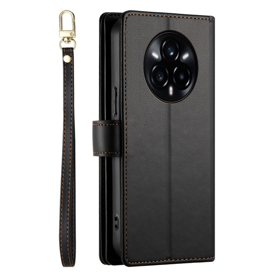 Etui z klapką do Realme 14 Pro+ 5G, Wallet Zipper Pocket, czarne