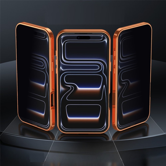 Etui do iPhone 17 Pro Max, ze szkłem prywatyzującym, do MagSafe – pomarańczowe