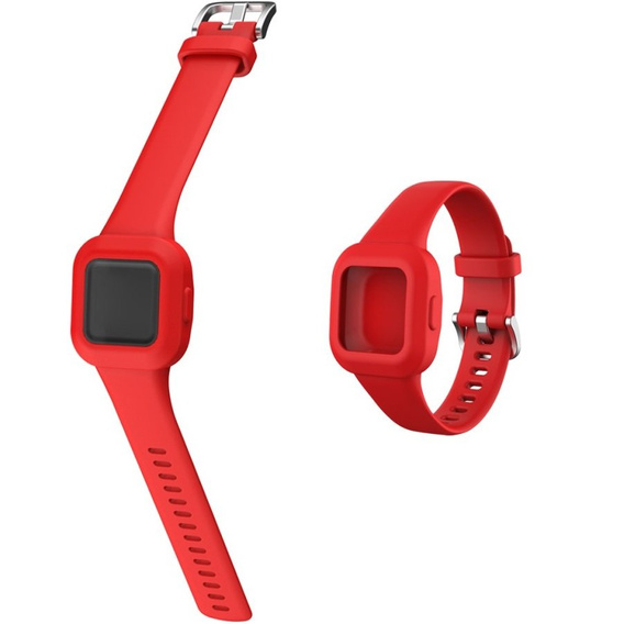 Pasek Silikonowy do Garmin Vivofit Jr 3, Czerwony