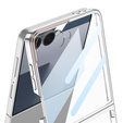 Etui ze szkłem do Samsung Galaxy Z Flip7 5G, PC Case, Srebrne