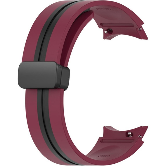 Pasek Silikonowy do Samsung Galaxy Watch 4/5/6/7/FE 40/42/43/44/45/46/47mm, Czerwony / Czarny