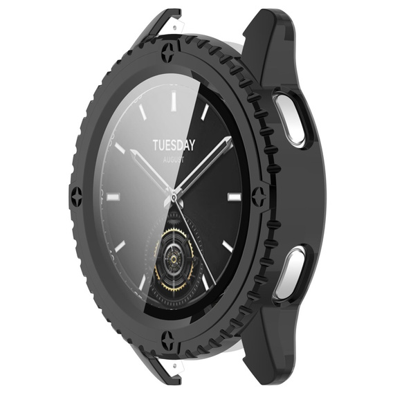 2w1 Etui + Szkło Hartowane do Xiaomi Watch S3,  wzmocnione, Czarne