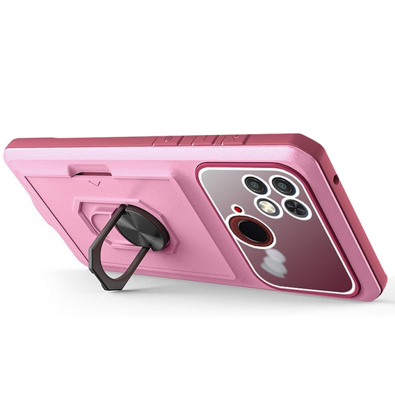 Etui Premium Kickstand do Xiaomi Redmi 10C, Pink/Wine Red