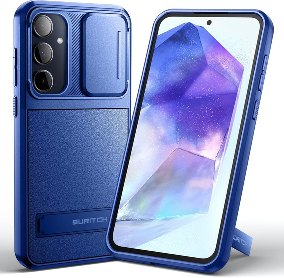 Etui do Samsung Galaxy A55 5G, Suritch Kickstand, niebieskie