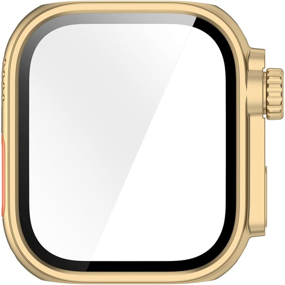2w1 Etui + Szkło Hartowane do Huawei Watch Fit 4 Pro, Złote/Pomarańczowe