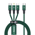 Baseus Rapid Series 3‑w‑1 kabel 20 W 1,5 m – zielony