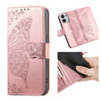 Etui z klapką do Oppo A6 Pro 5G, Butterfly, różowe