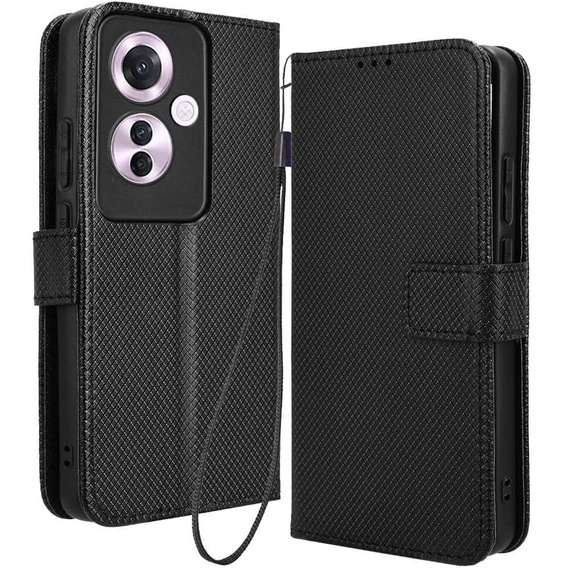 Etui z klapką do Oppo Reno 11F 5G, Wallet Smart Magnet, czarne