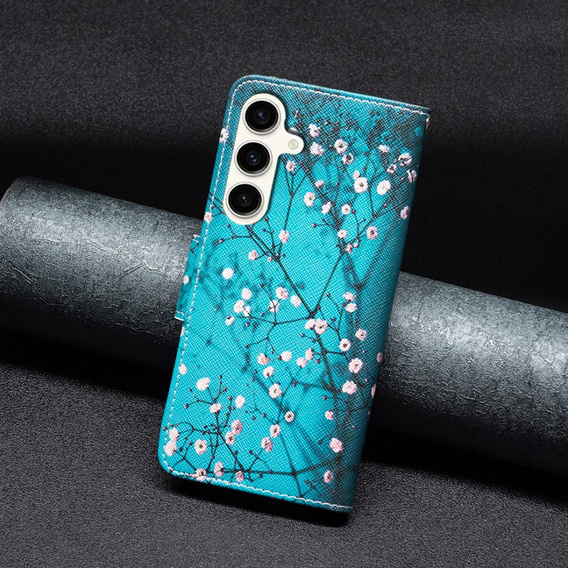 Etui z klapką do Samsung Galaxy S23 FE, Wallet, Sakura niebieskie