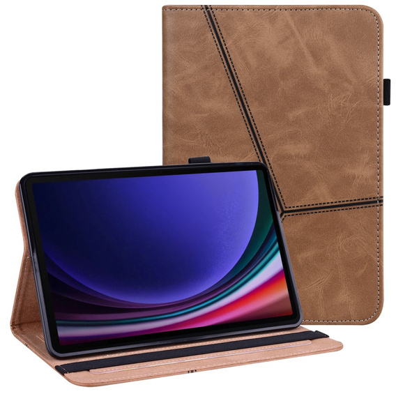 Etui do Samsung Galaxy Tab S9 / S9 FE / S10 FE, Classic, z miejscem na rysik, brązowe