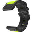 Pasek Silikonowy do Garmin Fenix 5/6/7 Forerunner 945/935, Limonkowy / Czarny